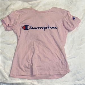 PINK CHAMPION T SHIRT